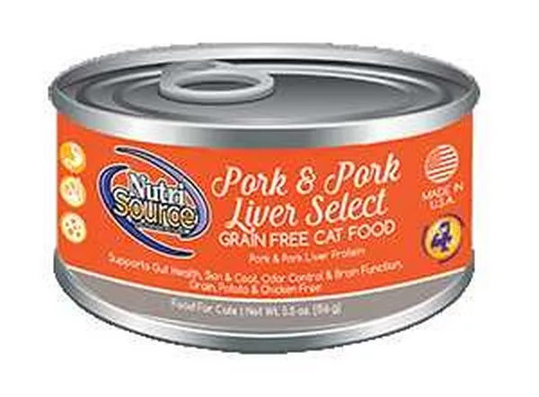 12/5.5 oz. Nutrisource Grain Free Pork & Pork Liver Select Cat Canned - Healing/First Aid